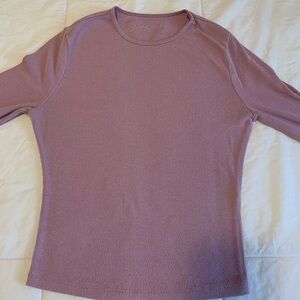 Abercrombie & Fitch Mauve Ribbed Long Sleeve Tee